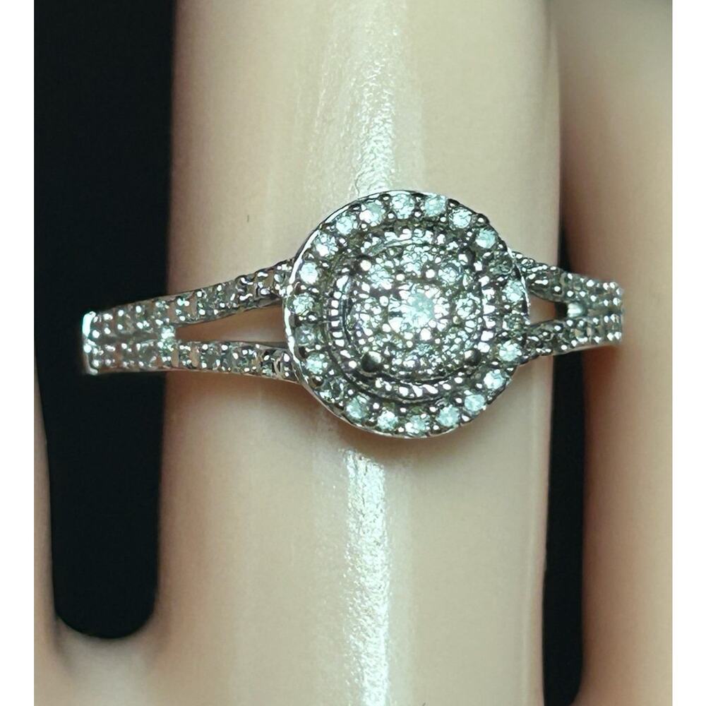10k solid white gold 0.25 carat diamond art deco ring fine jewelry size 7 Macy’s